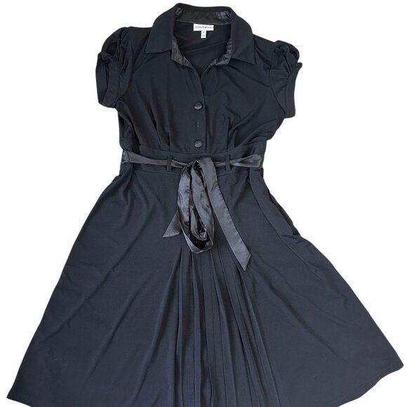 Fashion Bug Retro Black Dress Womens Size 10 Pinup Plaid Rockabilly 50s Preowned - Picture 1 of 5